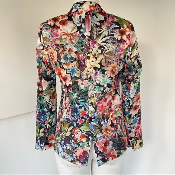 Zara Basic Multi color bouquet floral Blazer - M - Picture 3 of 6